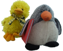 Pinguin Pingo und Ente Flügelchen