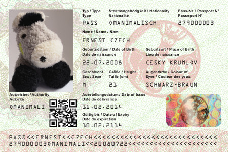 Reisepass von Ernest Omanimali Reisepass
