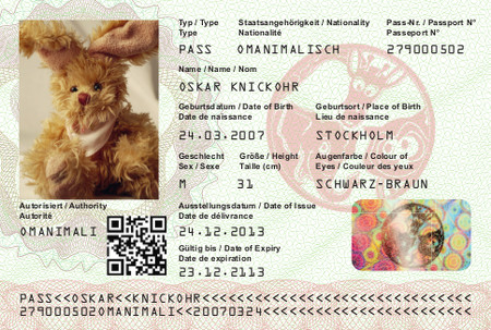 Reisepass Oskar Knickohr Reisepass