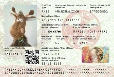 Omanimali Reisepass Reisepass
